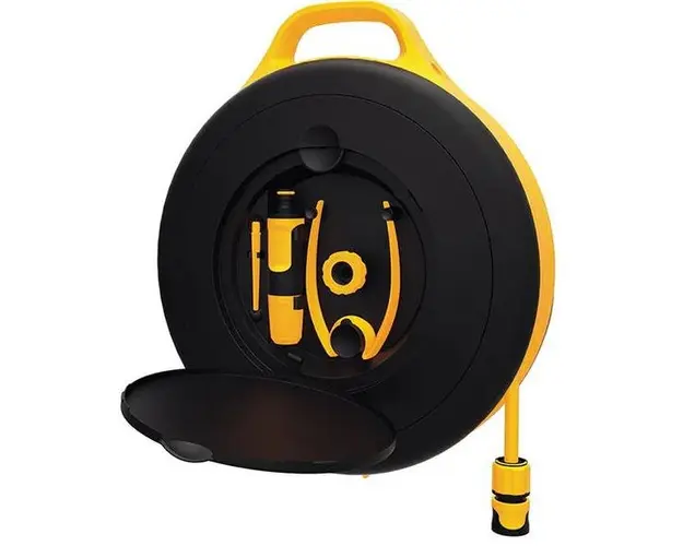 Set tambur cu furtun FISKARS 1020436, 15 m (Negru/Galben)