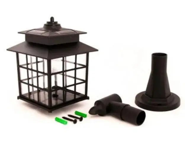 Lampa solara tip felinar FLINK FK-LS-FLN, 1.5 lumeni, 1 Led, Lumina rece, IP44 (Negru)