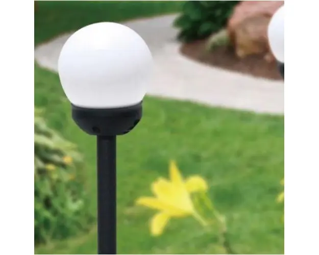Lampa solara tip glob FLINK FK-SFERA-BAL-086, 1.5 lumeni, 1 LED alb, 1 LED RGB, IP44 (Alb)