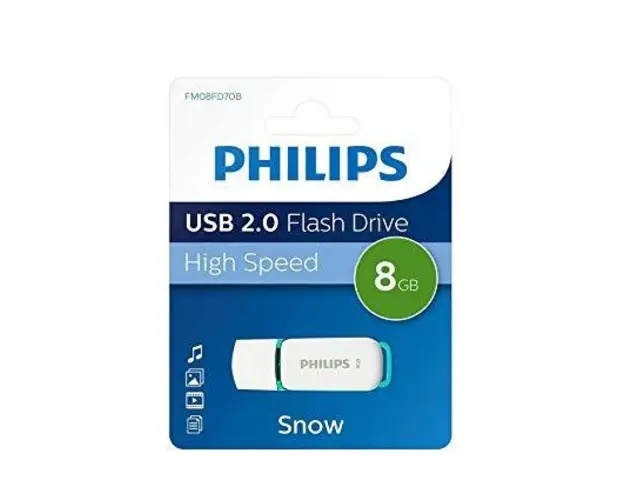 Stick USB Philips FM08FD70B/00, 8GB, Editia Snow, USB 2.0 (Alb/Albastru)