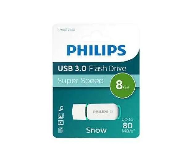Stick USB Philips FM08FD75B/00, 8GB, Editie Snow, USB 3.0 (Alb/Albastru)