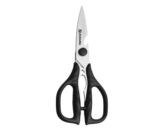 Foarfeca de bucatarie, inox, 20,5 cm, Negru - Zokura