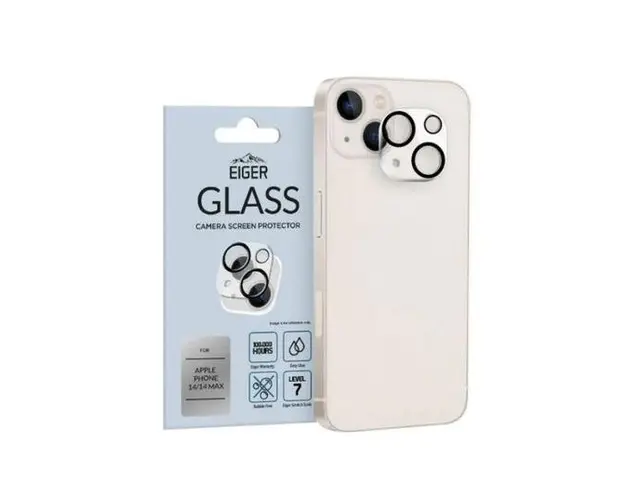 Folie Camera Eiger 3D Glass pentru Apple iPhone 14 / 14 Plus (Transparent)