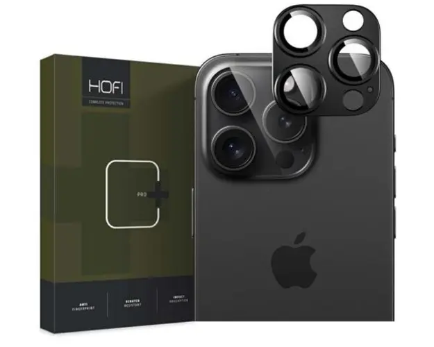 Folie de protectie Camera spate HOFI pentru Apple iPhone 16 Pro Max / 16 Pro, Sticla Securizata, Full Glue, Neagra