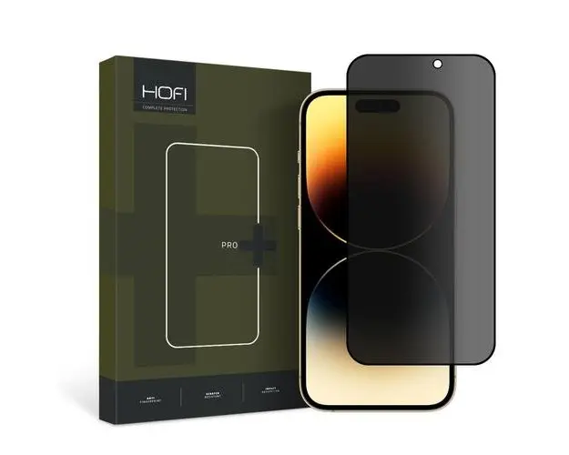 Folie de protectie Ecran Privacy HOFI PRO+ pentru Apple iPhone 15 Pro, Sticla Securizata, Full Glue