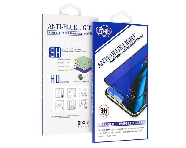 Folie de protectie Ecran Anti Blue Light OEM pentru Apple iPhone XS / X, Sticla Securizata, Full Glue