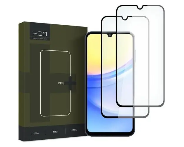 Folie de protectie Ecran HOFI Glass PRO+ pentru Samsung Galaxy A15 5G A156 / A15 A155, Sticla Securizata, Full Glue, Set 2 bucati, 2.5D, Neagra