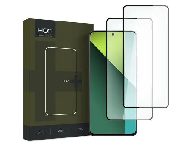 Folie de protectie Ecran HOFI Glass PRO+ pentru Xiaomi Redmi Note 13 Pro 4G / Note 13 5G / Note 13 Pro 5G, Sticla Securizata, Full Glue, Set 2 bucati, 2.5D, Neagra