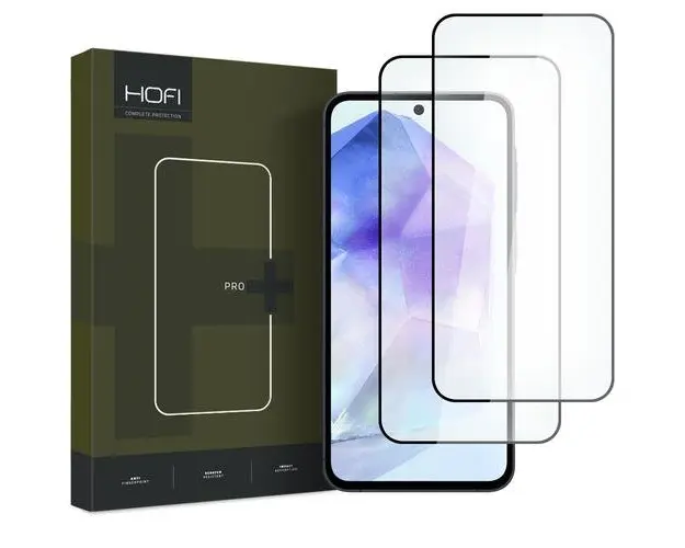Folie de protectie Ecran HOFI Glass PRO+ pentru Samsung Galaxy A55 5G A556 / A35 5G A356, Sticla Securizata, Full Glue, Set 2 bucati, 2.5D, Neagra