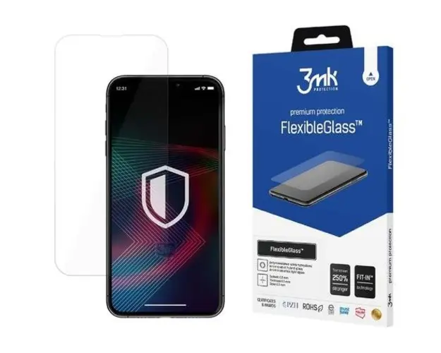 Folie de protectie Ecran 3MK FlexibleGlass pentru Apple iPhone 16, Sticla Flexibila, Full Glue