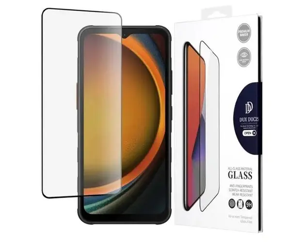 Folie de protectie Ecran DUX DUCIS pentru Samsung Galaxy Xcover7, Sticla Securizata, Edge Glue, Neagra