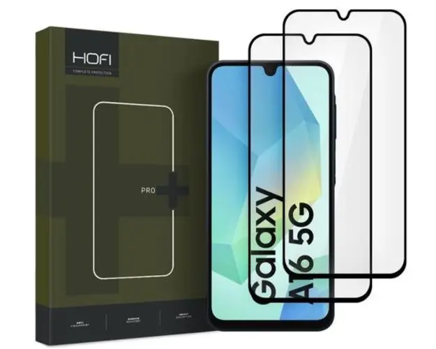 Folie de protectie Ecran HOFI Glass PRO+ pentru Samsung Galaxy A16 5G A166 / A16 4G A165, Sticla Securizata, Full Glue, Set 2 bucati, 2.5D, Neagra