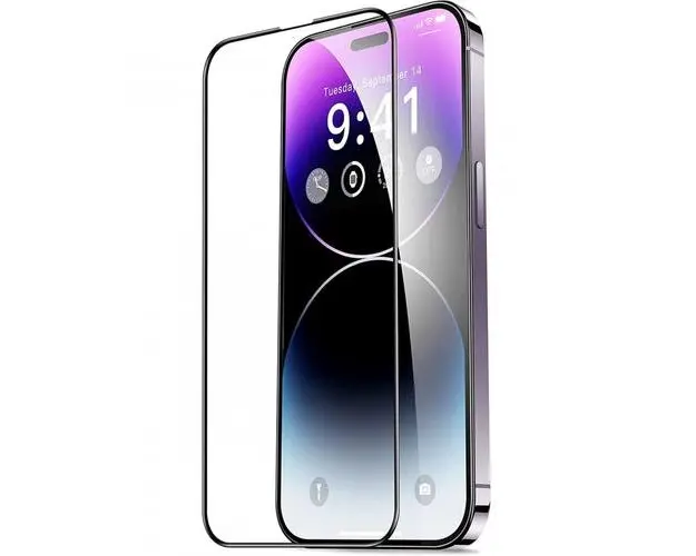 Folie de protectie Ecran OEM pentru Apple iPhone 15 Pro, Sticla Securizata, Full Glue, 21D (Negru/Transparent)