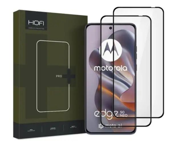 Folie de protectie Ecran Privacy HOFI Glass PRO+ pentru Motorola Edge 50 Neo, Sticla Securizata, Full Glue, Set 2 bucati, 2.5D