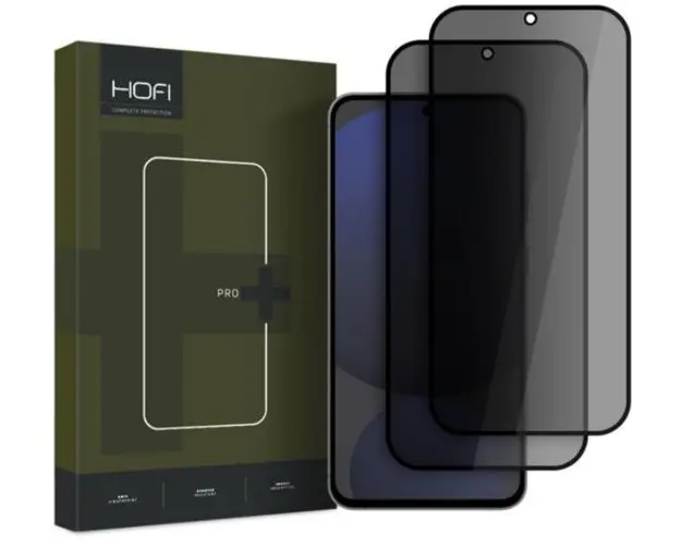 Folie de protectie Ecran Privacy HOFI Glass PRO+ pentru Samsung Galaxy S24 FE S721, Sticla Securizata, Full Glue, Set 2 bucati, 2.5D