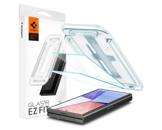 Folie de protectie Ecran Spigen EZ FIT pentru Samsung Galaxy Z Fold6, Sticla Securizata, Full Glue, Set 2 bucati, 2.5D, Ecran Exterior AGL07969