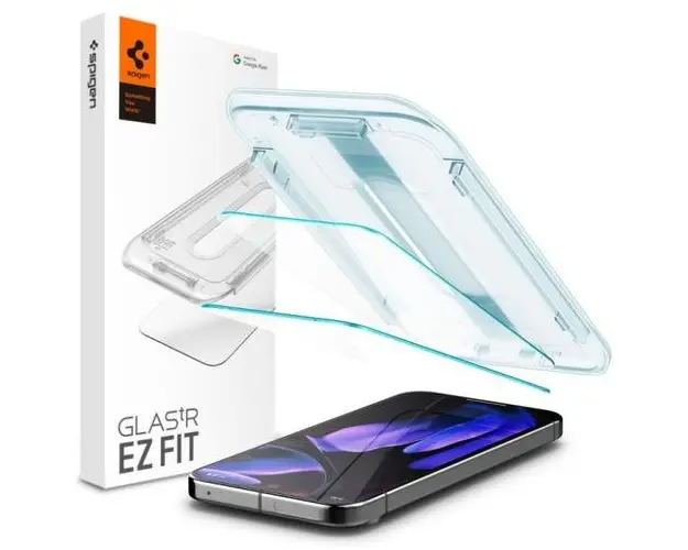 Folie de protectie Ecran Spigen EZ FIT pentru Google Pixel 9 / 9 Pro, Sticla Securizata, Full Glue, Set 2 bucati, 2.5D