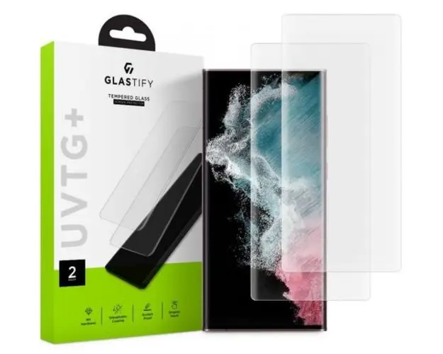 Folie Protectie Sticla GLASTIFY UVTG pentru Samsung Galaxy S22 Ultra, 2 buc (Transparent)