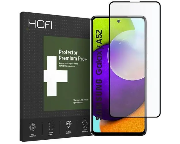 Folie de protectie Ecran HOFI PRO+ pentru Samsung Galaxy A52s 5G A528 / A52 5G A526 / A52 A525, Sticla securizata, Full Glue, Neagra HOFI081BLK