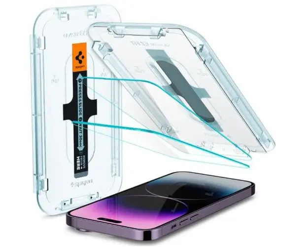Set 2 Folii Sticla Spigen EZ FIT AGL05202 pentru Apple iPhone 14 Pro Max (Transparent)