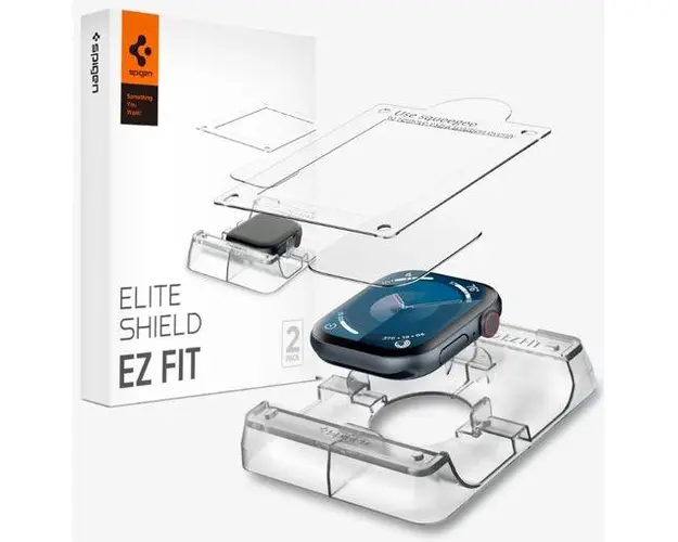 Folie Protectie Spigen EZ FIT pentru Apple Watch 42mm Series, Set 2 bucati, Sticla Securizata AFL08580