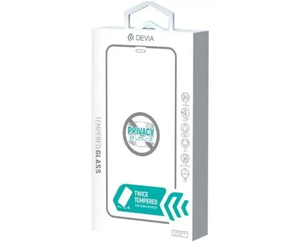 Folie Protectie Sticla Devia Real Series Privacy Twice DFSRSPTIXIIMBK pentru Apple iPhone 12 mini (Transparent/Negru)