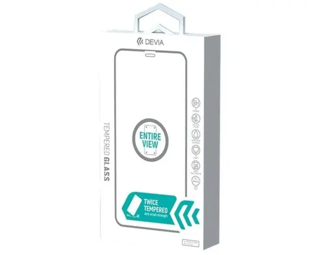 Folie Protectie Sticla Temperata Dubla Devia Van Entire View Full Twice DFSVEVFTIXIIMBK pentru Apple iPhone 12 mini (Transparent/Negru)