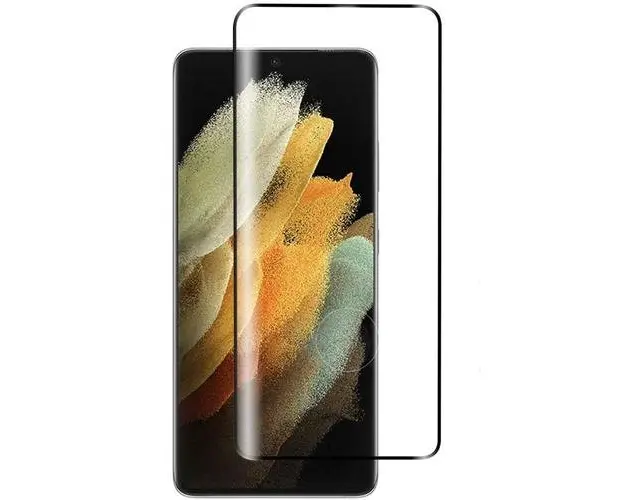 Folie Protectie Sticla Temperata Lemontti 3D Case Friendly LFST3DS21UBK pentru Samsung Galaxy S21 Ultra (Transparent/Negru)