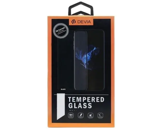 Folie Protectie Sticla Temperata Devia Frame DVFOLHA21BK pentru Samsung Galaxy A21 (Transparent/Negru)