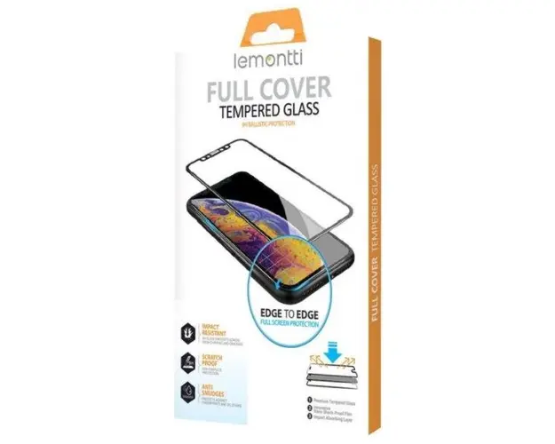 Folie Protectie Sticla Temperata Lemontti Full Fit LEMFSFFOA545GBK pentru Oppo A54 5G (Transparent/Negru)