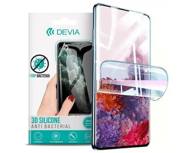 Folie Silicon Devia Antibacterian pentru Samsung Galaxy A53 5G (Transparent)