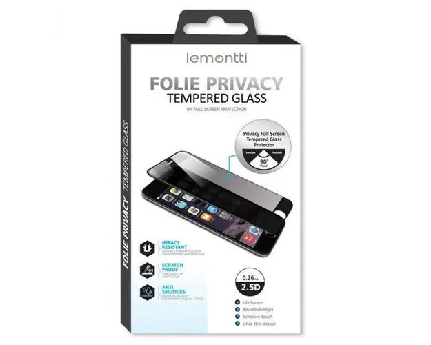 Folie Sticla Lemontti Privacy Full pentru Apple iPhone 14 Plus / Apple iPhone 13 Pro Max (Negru)