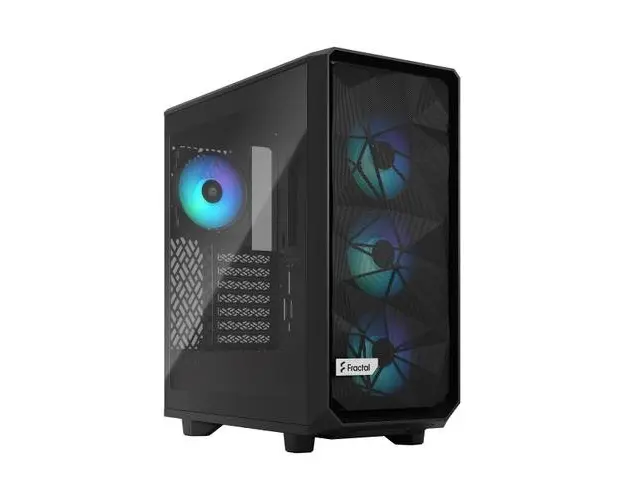 Carcasa Fractal Design Meshify 2 Compact Lite RGB, Middle Tower, fara sursa, ATX (Negru)