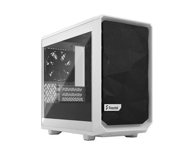 Carcasa Fractal Design Meshify 2 Nano, Mini Tower, fara sursa, mITX, Mini-DTX (Alb)