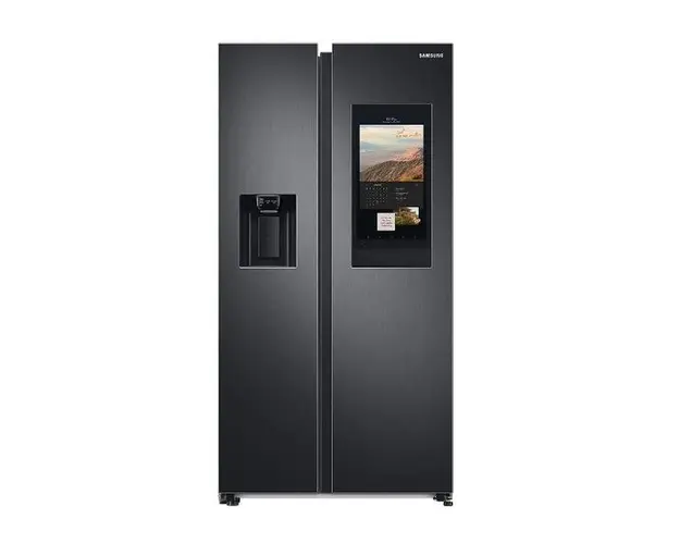 Side-by-side Samsung RS6HA8891B1, 614 L, Family Hub, SmartThings, Full NoFrost, Twin Cooling Plus, Smart 5 in 1, Wi-fi, Dozator apa/gheata, Clasa E, H 178 cm (Dark Inox)