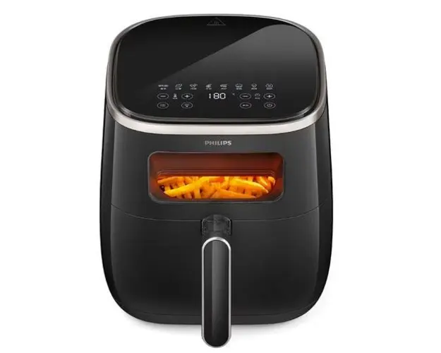 Friteuza cu Aer Cald PHILIPS Seria 3000 Airfryer XL HD9257/80, 1kg, 5.6l, 1700W (Negru/Argintiu)