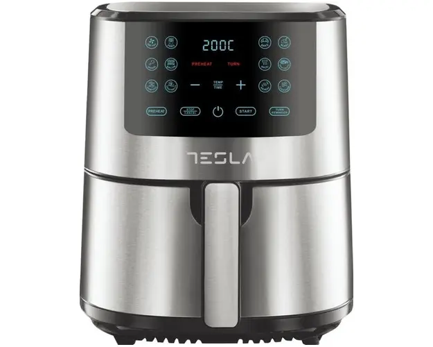 Friteuza cu aer cald Tesla AF501BX, 5L, 0-60 minTouch screen, 1300W (Negru/Inox)