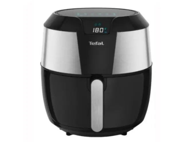 Friteuza fara ulei Tefal Easy Fry XXL EY701D15, 1850W, 1.6kg, Temperatura ajustabila, 8 programe, Functie Auto OFF, Tehnologia 3D Air Pulse (Negru/Inox)