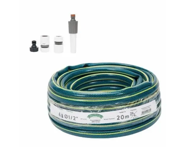 Furtun Micul Fermier GF-2122 Bluebos Plus, 1/2inch, 20 m, 4 straturi, set duze