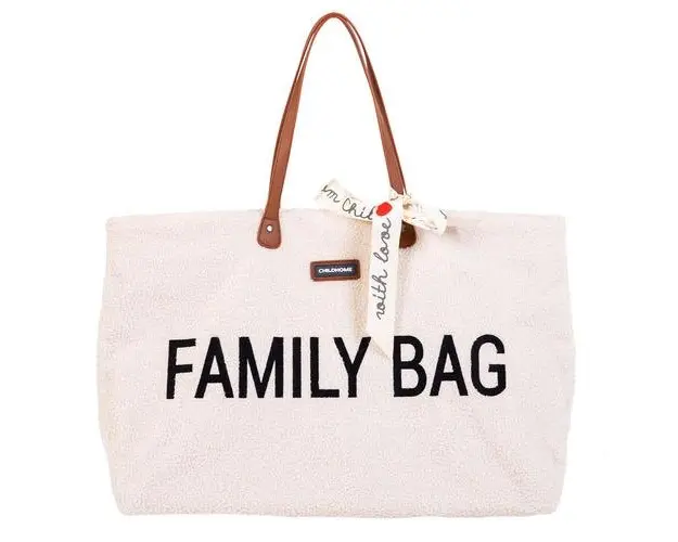 Geanta Childhome Family Bag Teddy Alb