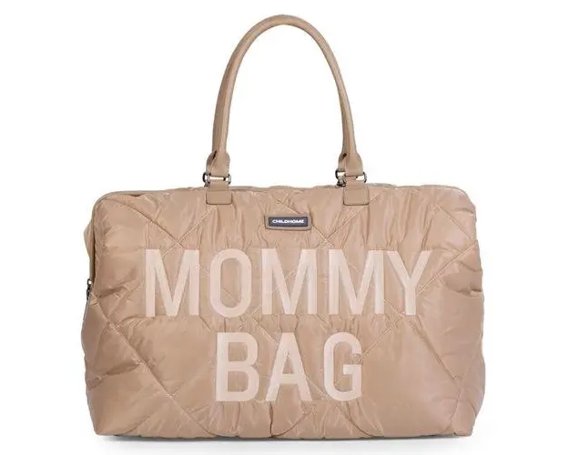 Geanta de infasat matlasata Childhome Mommy Bag Bej