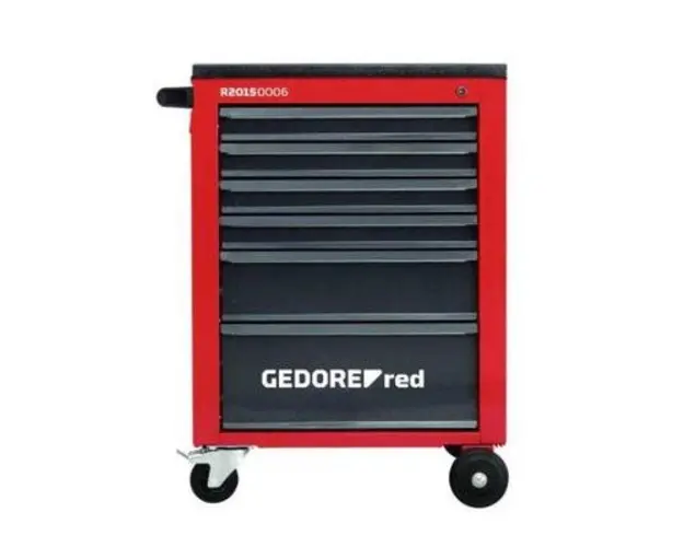 Carucior pentru scule Gedore 3301663, Mecanic, 6 Sertare (Negru/Rosu)