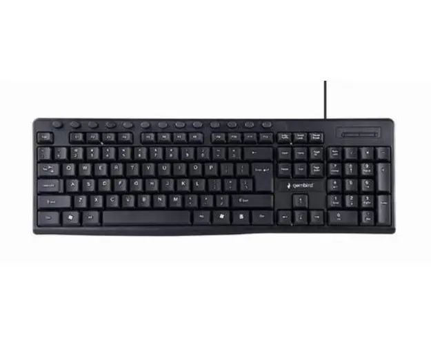 Tastatura Gembird KB-UM-107, USB, 104 taste, 13 taste multimedia, Layout US (Negru)