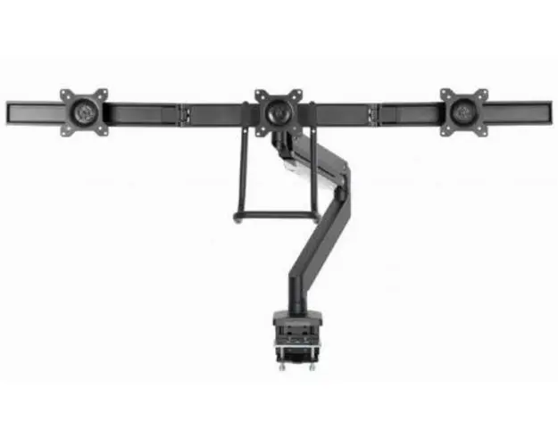 Suport birou 3 monitoare Gembird MA-DA3-03, 17” - 27”, 18 kg, VESA 75x75/100x100 (Negru)