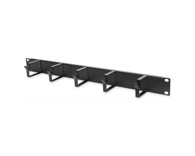 Ghidaj orizontal patchcord-uri EMTEX EMT-CM-0023, metalic, cu 5 inele metalice, organizator cabluri rack, 1U
