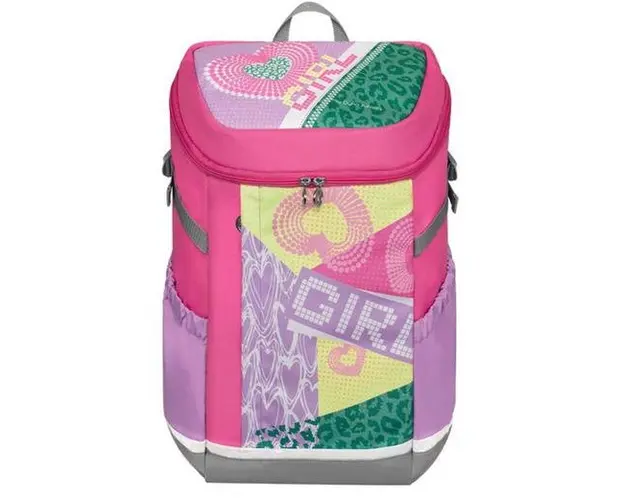Ghiozdan Tiger Dyna Juniors Explorer, motiv Heart (Roz) 