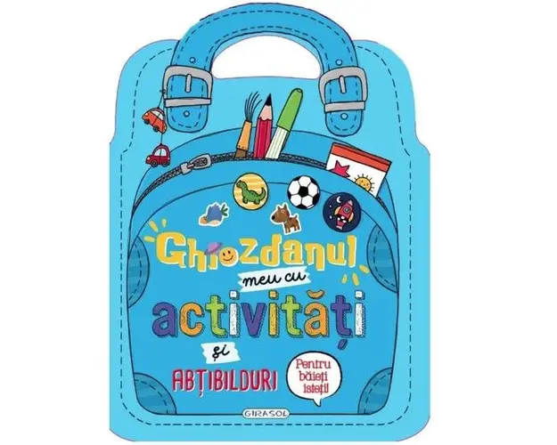 Ghiozdanul meu cu activitati si abtibilduri pentru baieti