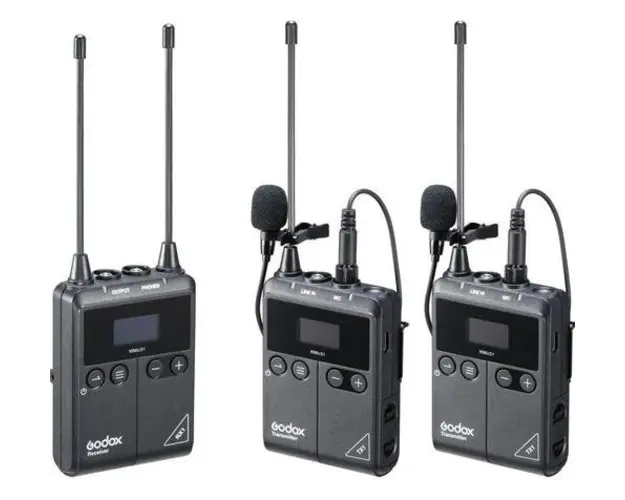 Godox WMicS1 Kit Sistem Wireless UHF cu 2 Transmitatoare cu Microfoane Lavaliera si 1 Receptor