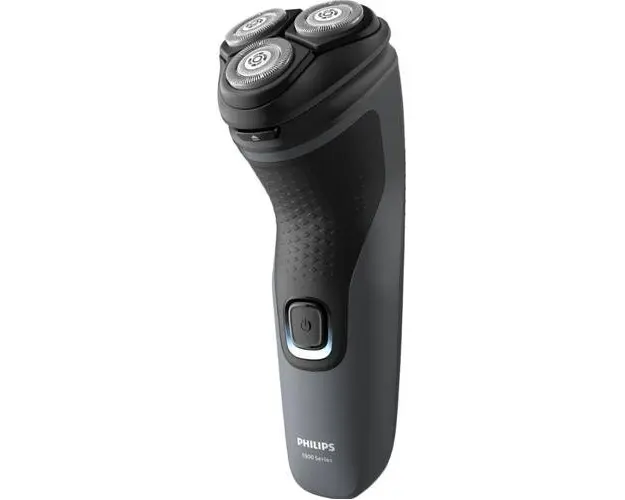 Aparat de ras Philips Shaver Seria 1000 S1142/00, barbierit umed şi uscat, fara fir, capete 4D flexibile, lame autoascutire, 40 min, capac de protectie (Gri)