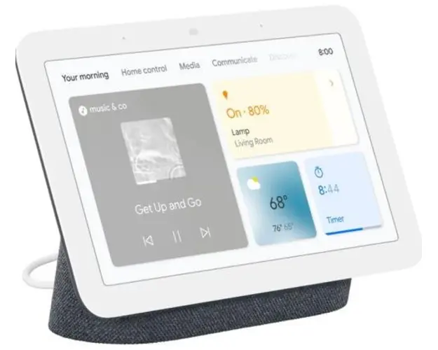Boxa inteligenta Google Nest Hub 2, ecran 7inch, Bluetooth, WiFi, Control vocal, Asistenta vocala (Negru)